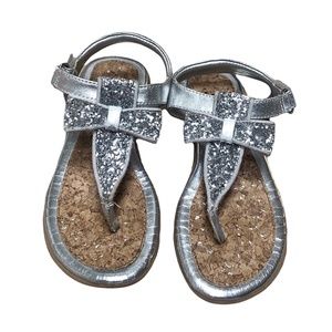 Balleto Silver Sparkle Bow Sandals Toddler girls size 11